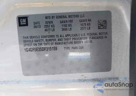 2013 Buick Lacrosse Premium 1 Group from USA, damaged, VIN 1G4GF5E35DF315159